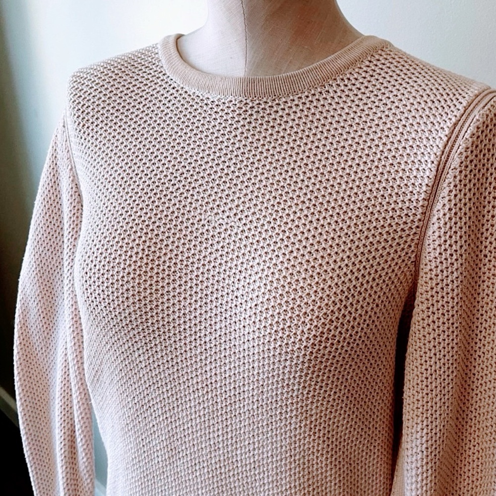 LNWOT - RAG & BONE Blush Pink Crochet Knit Sweater in 100% cotton - size Medium
